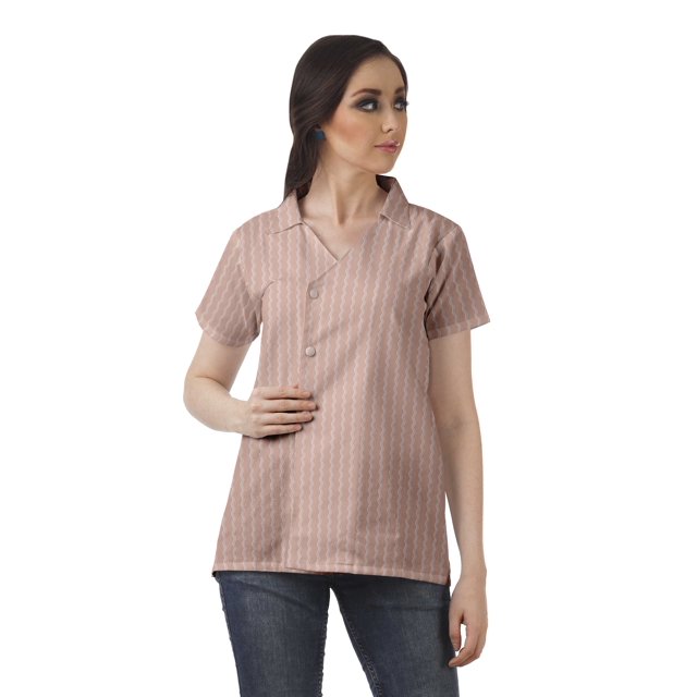 Moomaya Chemise Tunique Style Enveloppant pour Femmes en Coton Décontracté Col Classique Boutonné