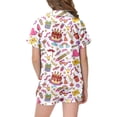 thumbnail image 4 of Luvoko Tween Kids Girls Cake Pattern Printed Short Sleeve Button Down Pajamas Shorts Set Sleepwear Outfits Baby Robe Girl Footless Pajamas Girl Elephant Baby Boy Clothes Wedding Robe Robe Kid Girls, 4 of 4