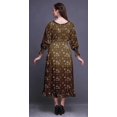 thumbnail image 4 of Bimba Robe Maxi à Volants pour Femmes, Florale, Manches Bishop, Col Rond, Taille Smockée - Xxx-Grand, 4 of 5