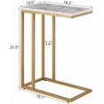 thumbnail image 4 of Rosary Blenn Table d'Appoint en Forme de C, Table à Collation avec Plateau en Faux Marbre et Cadre en Métal, Support pour Café pour Portable, Mobilier Moderne (Or), 4 of 7