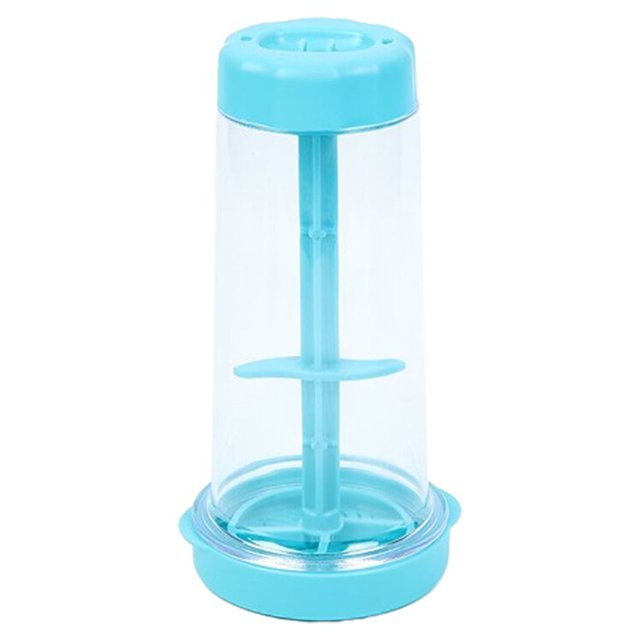 Flour Sieve Handheld Cooking Kitchen Icing Sugar Wide Plastic Semi-automatic Handheld Cooking Mouth Plastic Baking Tool Cup-Shaped Large Capacity Colanders for Home Blue