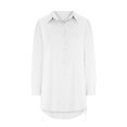 thumbnail image 3 of Birdeem Chemise Ajustée Ample pour Femme, Courte, devant, Dos Long, à Lacets, Manches Longues, Col en V, Haut/chemise, 3 of 5