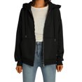 thumbnail image 1 of Faithtur Manteau Ample pour Femmes Couleur Unie Fermeture Éclair Ouvert devant Veste à Capuche, 1 of 8