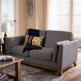 thumbnail image 2 of Baxton Studio Sava Fabric Upholstered Loveseat in Grey and Walnut, 2 of 9