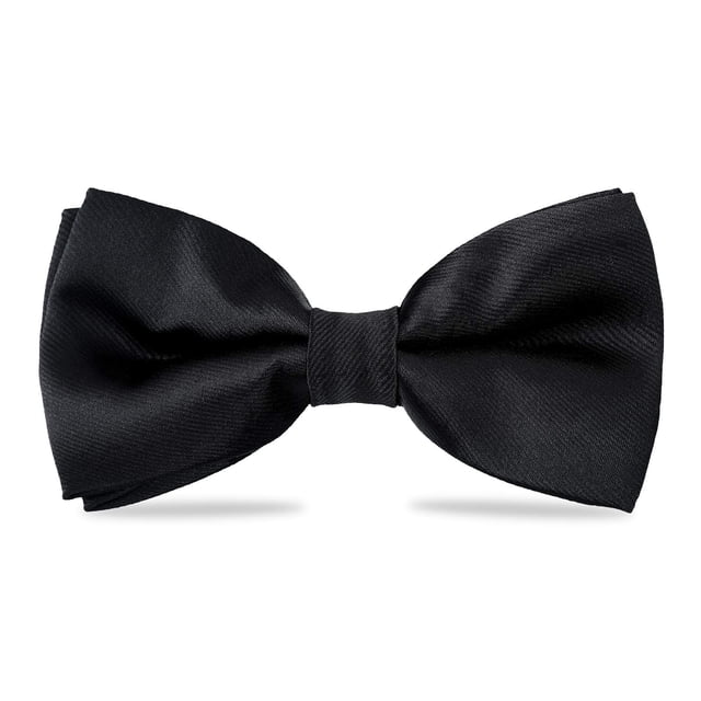 Nœuds Papillon en Soie pour Garçons, Formels, Unis, Longueur Ajustable, Noir