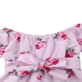thumbnail image 4 of Baby Girl Off The Shoulder Floral Romper Jumpsuits Casual Summer Outfits, 4 of 6
