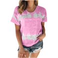 thumbnail image 2 of Wolfast T-Shirts pour Femmes Mode Femmes Mode T-Shirt Imprimé Manches Courtes Blouse Col Rond Hauts Décontractés Manches Courtes Blouses pour Femmes, 2 of 9