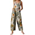 thumbnail image 1 of Women Jumpsuit With Pockets Sleeveless Wide Legs Plus Size Overalls, 1 of 7