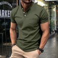 thumbnail image 2 of FAIWAD Mens Short Sleeve T-Shirts Round Neck Stretch Casual 3 Button Baisc Pullover Tops with Pocket, 2 of 6