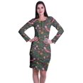 thumbnail image 1 of Moomaya Womens Full Sleeve Printed Midi Length Printed Bodycon Dress, 1 of 6