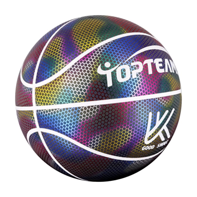 Kyusrd Aubaines d'Été pour Terrasse Extérieure!Basketball Ballon de Basket Holographique Réfléchissant Ballon de Basket Intérieur Extérieur Ballon de Basket en Cuir