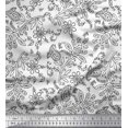 thumbnail image 1 of Soimoi Moss Georgette Fabric Leaves & Floral Block Print Fabric by Yard 42 Inch Wide, 1 of 3