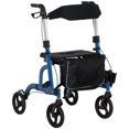 thumbnail image 1 of HOMCOM Rollator Walker w/ 8'' Wheels Adjustable Handle Seat Blue, 1 of 10