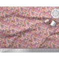 thumbnail image 3 of Soimoi Polyester Crepe Fabric Leaves & Fox Face Cartoon Printed Craft Fabric by The Yard 42 Inch Wide, 3 of 3