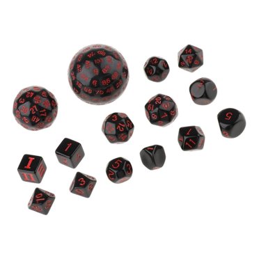 Freer 15Pieces Acrylic Multi Side Numeral Dice for Role role play Play Board Game White