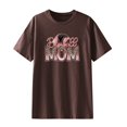 thumbnail image 4 of EQWLJWE Hauts d'Été pour Femmes Hauts pour Femmes en Liquidation Chemises d'Été Aguichant pour Femmes Col Rond Manches Courtes Hauts Imprimés Blouse Régulière, 4 of 5