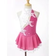 thumbnail image 3 of MSemis Enfants Filles Sans Manches Paillettes Floral Justaucorps de Ballet Tutu Jupe Patinage Artistique sur Glace et à Roulettes Robe de Compétition Costume Rose&Blanc 10, 3 of 7