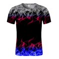 thumbnail image 4 of T-shirt à Manches Courtes pour Hommes avec Impression de Flammes et Col Rond, 4 of 8