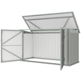 thumbnail image 1 of CoSoTower 7.6 x 3.4ft Outdoor Storage Shed, 3 Garbage Bin Shed Organizer with Lockable Double Doors, Openable Lid, Silver Grey, 1 of 7
