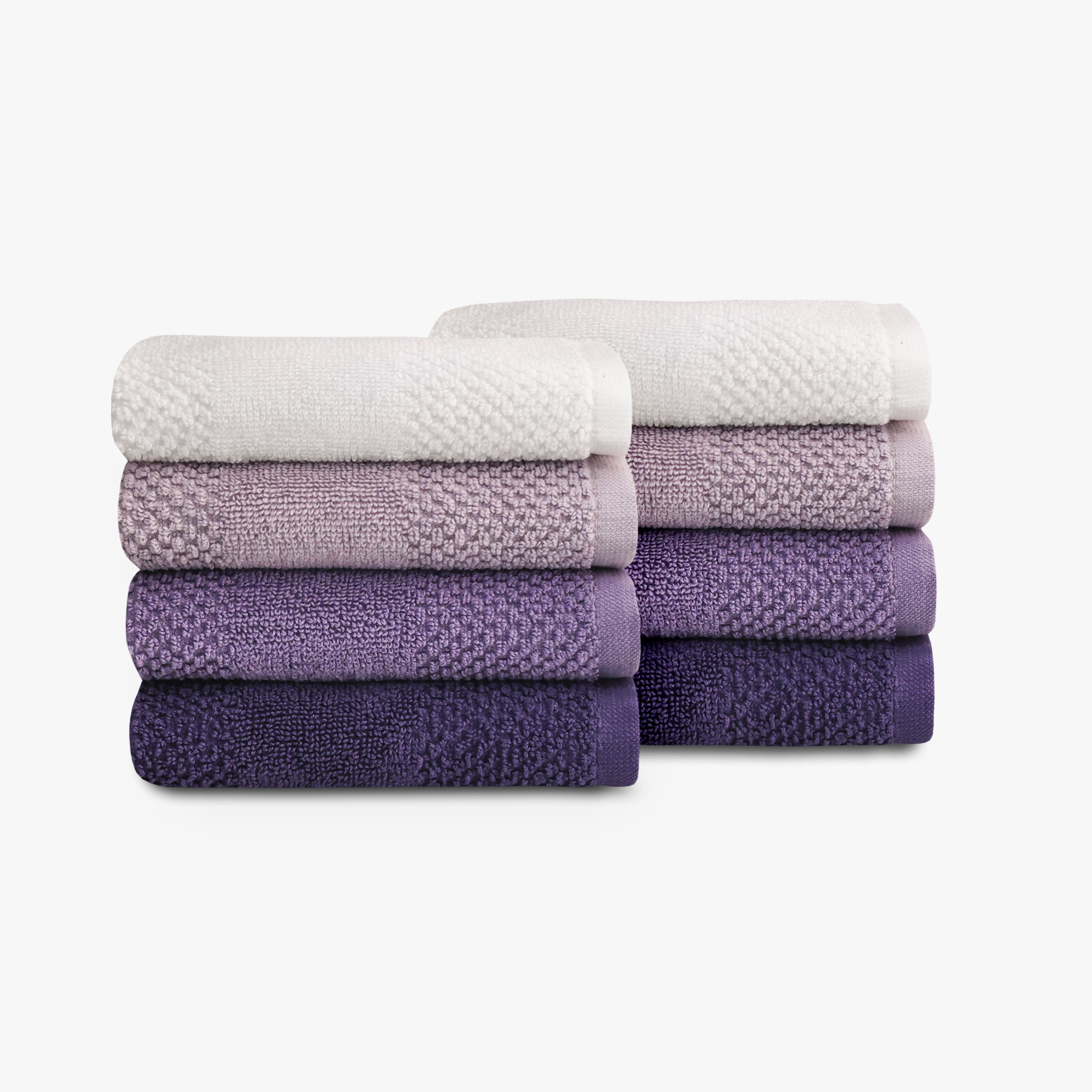 Mainstays Kids 8pk Washcloth, Soft & Durable, 100% Cotton, Purple