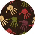 thumbnail image 1 of Ahgly Company Tapis d'Intérieur Lavable à la Machine, Carré, Transitionnel, Brun Selle, Tapis de Zone, 3 Pieds Carré, 1 of 7