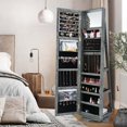 thumbnail image 4 of Costway Armoire à Bijoux Rotative à 360° 2-en-1 Verrouillable Miroir Gris Foncé, 4 of 9