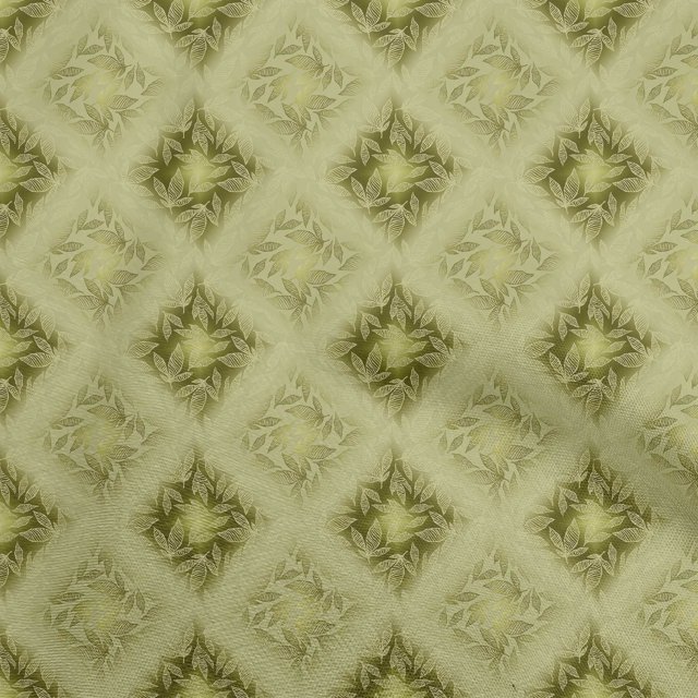 oneOone Rayon Light Green Fabric Leaves Sewing Craft Projects Fabric Prints By Yard 56 Inch Wide