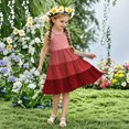 thumbnail image 2 of Tranfacy Robe d'Été pour Jeunes Filles, Robe Bohème pour Filles, Robe Mode pour Filles à Col Rond Sans Manches à Empiècements, Robe d'Été Décontractée Ludique et Confortable, 2 of 4