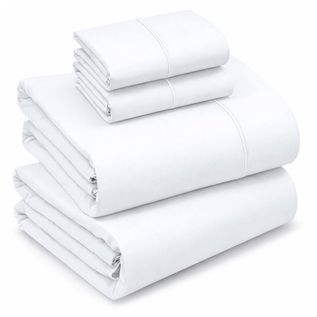 RUVANTI Draps 100 % Coton, Tissage Percale, Blanc Éclatant