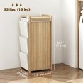 thumbnail image 3 of HOMCOM Bamboo Laundry Hamper with Removable Drawstring Bag, Natural, 3 of 10