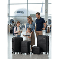 thumbnail image 1 of TRAVLR Monograph 4 Piece Luggage Set, Unbreakable Polypropylene Hardside Spinner Suitcase with 14" Vanity Case, Anti-Blast YKK Zippers, TSA Lock, Expandable Travel Bags (Black), 1 of 7