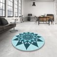 thumbnail image 4 of Ahgly Company Tapis d'Intérieur Lavables en Machine, Carrés Transitionnels Vert Cyan Foncé, Carrés de 6', 4 of 7