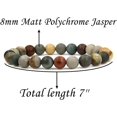 thumbnail image 2 of Angelstones Bracelet Extensible Unisexe en Perles Rondes 8 mm en Jaspe Polychrome Mat Naturel, 2 of 4
