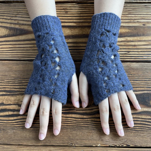 RXIRUCGD Gants d'Hiver Unisexes Hommes Femmes Demi-Doigt Tricot Extensible Sans Doigts Gants d'Hiver