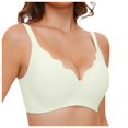thumbnail image 1 of Wavy Wireless V Neck Bras For Women No Underwire Padded Bralettes Adjustable Straps Bra With Bra Extender, 1 of 4