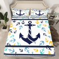 thumbnail image 2 of Erosebridal Colorful Anchor Print Full Sheet Sets, Nautical Bedding Full Size 4-Piece, 2 of 7