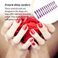 thumbnail image 2 of Fake Nail Set French Style Scratch Resistant Press-on Fingernails Full Cover Removable Trimble Adjustable Manicure Stickers Type 10, 2 of 7