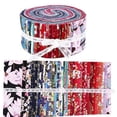 thumbnail image 3 of 36 Pieces Jelly Fabric Roll 2.5 Inch Roll Up Fabric Quilting Strips Floral Printed Craft Fabric Bundle Precut Patchwork with Assorted Patterns , Blossom C 36PCS, 3 of 8