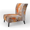 thumbnail image 3 of Designart « Shattered Realities Orange Brown Intrigue » Fauteuil d'Appoint Rembourré Orange Cubisme - Fauteuil Moderne pour Salon, 3 of 7