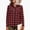 Red, variant on Plaid Collared Shirts for Womens, Flannel Fall Button Down Blouses