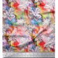 thumbnail image 1 of Soimoi Rayon Crepe Fabric Texture & Maple Leaves Print Fabric by the Yard 46 Inch Wide, 1 of 1