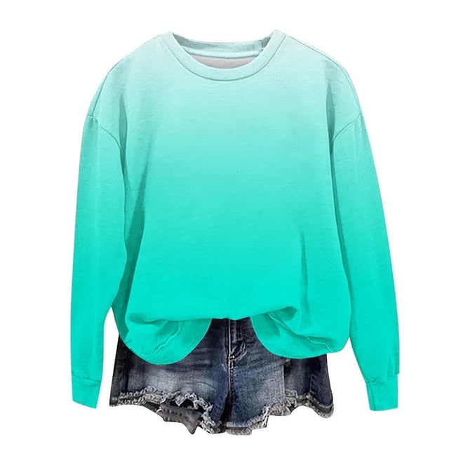 Yanlir Chandail Molletonné Surdimensionné pour Filles, Mode Enfants, Printemps Automne, Chandails Molletonnés, Col Rond, Manches Longues, Chandail Décontracté Ample, Hauts, 1-12 Ans (Vert, 1 An)