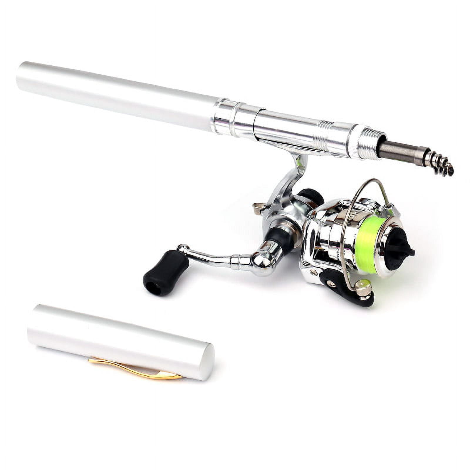 Pocket Collapsible Fishing Rod Reel Combo Mini Pen Fishing Pole Kit Telescopic Fishing Rod Spinning Reel Combo Kit