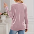 thumbnail image 4 of Sparkly Tops for Women 2026 Spring Fashionable Y2K Long Sleeve V Neck Loose Velvet Sequin Patchwork T Shirts Rave Outfit, 4 of 8