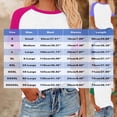 thumbnail image 2 of Womens Summer Raglan T-Shirts Color Block Plus Size Baseball Tees Casual Short Sleeve Loose Pullover Purple, 5XL, 2 of 5