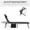 thumbnail image 4 of Outsunny Chaise Longue Pliante - Dossier Réglable, Oreiller et Pochette, Noir, 4 of 9