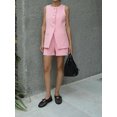 thumbnail image 2 of Gupgi Women Long Waistcoat Button Down Vest Sleeveless Round Neck Solid Color Slim Fit Tank Tops, 2 of 8