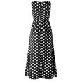 thumbnail image 4 of Robe Maxi 2025 pour Femmes Robe Confortable Col Rond à Pois Robe Mi-Longue Sans Manches Ligne A Plissée Robes d'Été pour Femmes Plage avec Manches Ample Froncée Fluide Décontractée Robes Débardeur, 4 of 5