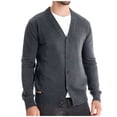 thumbnail image 2 of Styesk Cardigan Sweater for Men Open Front Button Knit Sweater Solid Color Loose Fit Long Sleeve Sweater Casual Soft Cotton Chunky Cardigan, 2 of 5