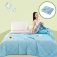 thumbnail image 2 of Sentmoon Couverture Légère pour l'Été Couverture d'Été Légère Couette d'Été pour Climatisation Sensation de Fraîcheur Couette d'Été en Soie Glacée Couette Mince Crème Glacée Lavable Lavable, 2 of 7